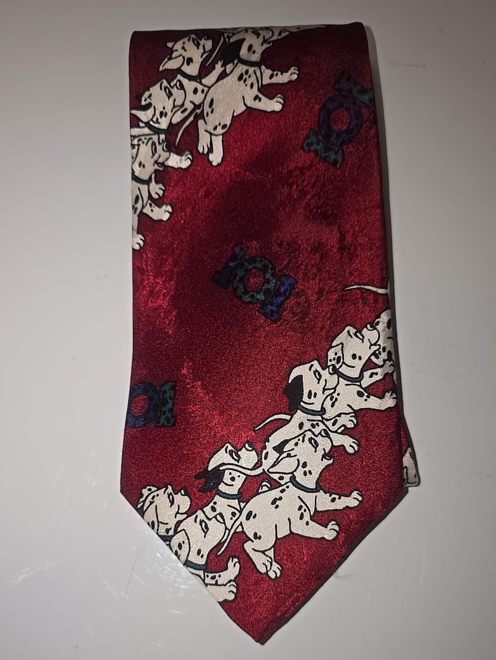 Disney Tie Rack Red 101 Dalmatians Pattern Silk Tie